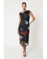 Coast - Ruched Floral Pencil Dress - Lyst