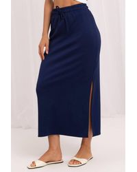 Love Lace - Everyday Viscose Knitted Skirt With Side Slit - Lyst