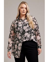 Yours - Floral Longline Shirt - Lyst