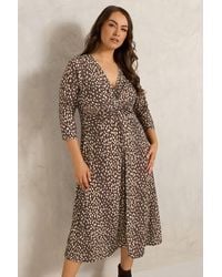 Evans - Twist Front Midi Dress - Lyst