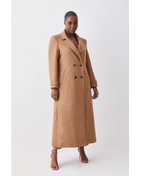 Karen Millen - Plus Size Italian Wool Double Breasted Coat - Lyst