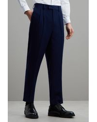 Burton - Relaxed Fit Texture Pleated Suit Trousers - Lyst