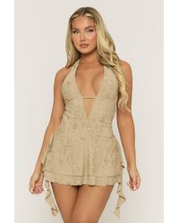 Rebellious Fashion - Distressed Plunge Mini Dress - Lyst