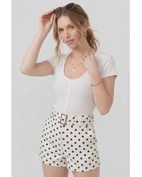 Stylewise - Polka Dot Belted Shorts - Lyst