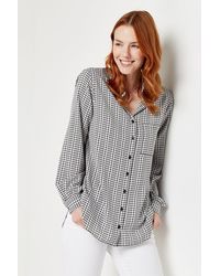 Wallis - Gingham Longline Shirt - Lyst