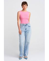 Dilvin - High-Waist Straight-Leg Mom Jeans - Lyst