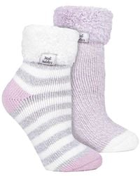 Heat Holders - 2 Pack Bed Socks Soft Cosy Warm Fluffy Winter Lounge Socks - Lyst