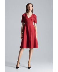 Love Lace - Midi Dress Short Sleeve With Pockets - Lyst