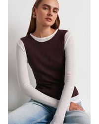 Dilvin - Fitted Cotton Crew Neck Long Sleeve Blouse - Lyst