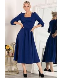 Jolie Moi - Bell Sleeve Flare Midi Dress - Lyst