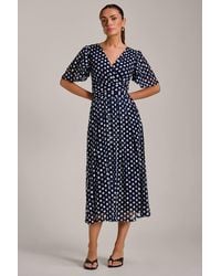 Jolie Moi - Angel Sleeve Print Lace Maxi Dress - Lyst