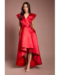 Coast - Frill Sleeve V Neck Midi Dress - Lyst