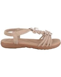 Absolute Footwear - Easy Slip On Floral Summer Sandal With Elasticated Back Strap - Lyst
