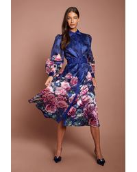 Coast - Printed Jacquard Shirt Dress With Belt - Lyst