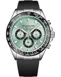Stuhrling - Aquamaster 4050 Chronograph Watch Quartz 42Mm Case Rubber Strap - Lyst
