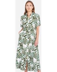 Yumi' - Viscose Relaxed Boho Print Maxi Shirt Dress - Lyst