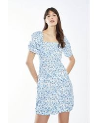 Shnoo - Puff Sleeve Square Neck Mini-Dress - Lyst