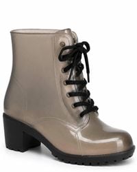 Spot on - Lace Up Block Heel Ankle Boots - Lyst