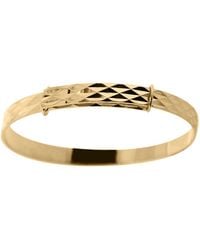 Jewelco London - 9Ct Engine Turned Argyle Expandable 3Mm Baby Bangle Bracelet - Lyst