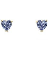 LÁTELITA London - Asscher Cut Heart Stud Earrings Tanzanite - Lyst
