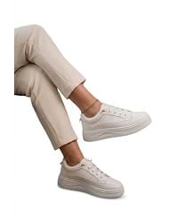 IKRUSH - Constance Chunky Sole Lace Up Trainers W/ Faux Leather Upper - Lyst