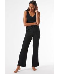Dorothy Perkins - Black Knitted Wide Leg Trousers - Lyst