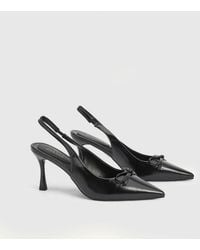 Oasis - Bonnie Faux Leather Bow Detail Slingback Court Shoes - Lyst