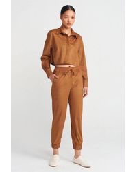 Dilvin - Faux Suede Jogger Pants - Lyst