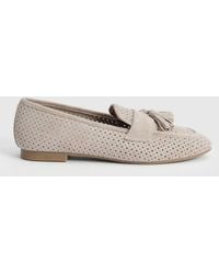 Oasis - Carmen Faux Suede Cutwork Tassel Soft Loafers - Lyst