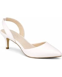 Spot on - Pointed Toe Slingback Kitten Heel Court Shoes - Lyst