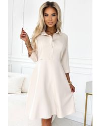 KDMD - Shirred Flared Dress With Belt Style 198250 - Lyst