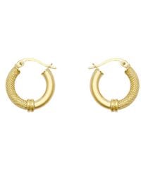 Jewelco London - 9Ct Snake Skin Mesh Styles Clash 3Mm Hoop Earrings 16Mm - Lyst