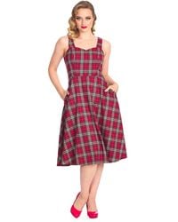Banned Retro - Check Swing Dress - Lyst