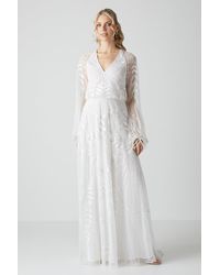 Coast - Boho Embroidered Blouson Sleeve Wedding Dress - Lyst