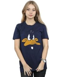 Looney Tunes - Daffy Duck Face Cotton Boyfriend T-Shirt - Lyst