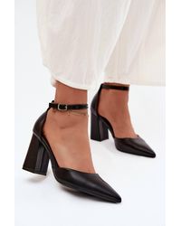 Love Lace - Stiletto Pointed Toe Faux Leather Court Shoes - Lyst