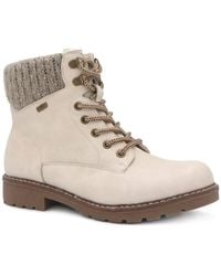 Pavers - Knitted Cuff Water Resistant Lace Up Ankle Boots - Lyst