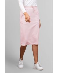 Enorsia - Split-Back Terry Jersey Midi Skirt - Lyst