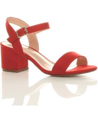 AJVANI - Mid Block Heel Strappy Sandals - Lyst