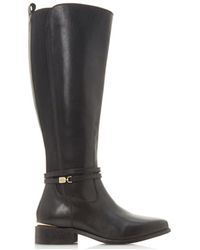 Dune - Wide Fit 'wf Traviss' Leather Knee High Boots - Lyst
