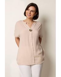 Blue Vanilla - Short Sleeve V-Neck Top - Lyst
