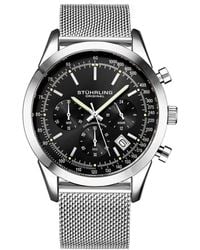 Stuhrling - Rialto Chronograph Watch Quartz With Tachymeter 44Mm Case Mesh Bracelet - Lyst