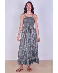 ELAINA FASHION - Boho Paisley Halterneck Maxi Dress - Lyst