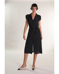 Shnoo - Button-Front-Wrap Midi-Dress - Lyst