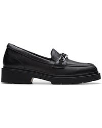 Clarks - Eris Edge Youth Leather Loafers, Slip Ons, School Shoes - Lyst
