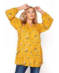 Yours - Printed Long Sleeve Blouse - Lyst