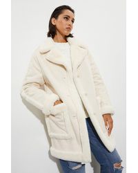 Dorothy Perkins - Tall Luxe Faux Fur Suedette Coat - Lyst