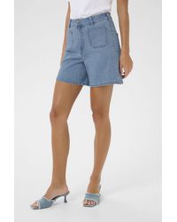 Kaffe - Kasarah High Waisted Denim Shorts - Lyst