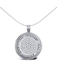 Jewelco London - 925 Rope Edge Half Sovereign Coin Mount Pendant Cz Disc - Lyst