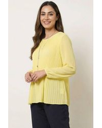 Blue Vanilla - Long Sleeve Round Neck Blouse - Lyst